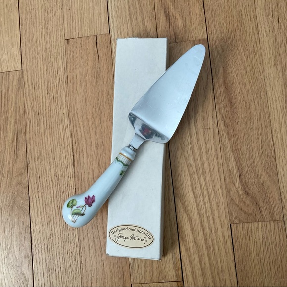 Vintage Georges Briard Pastry Pie Cake Server Victorian Garden - Picture 3 of 8